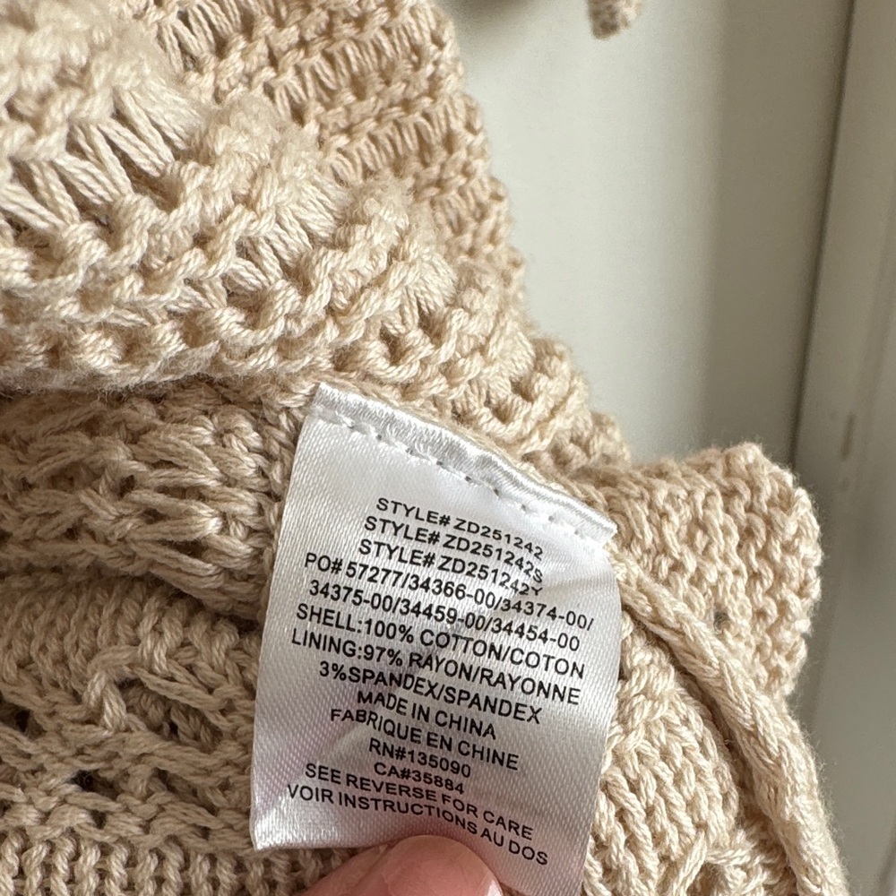 Z Supply Light Beige Knit Long Sleeve Dress - Picture 7 of 7